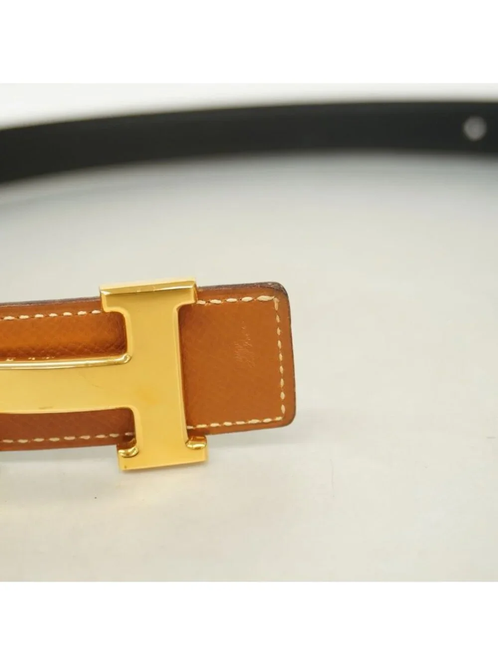 Hermes Belt Constance Courchevel Box Calf Gold Black